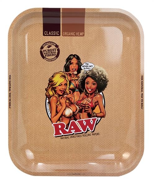 Dreh Tablett Rolling Tray RAW groß ca. 34 x 28 x 2,5cm "RJB Girl 2"